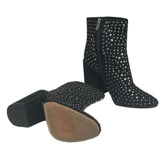 new Vince Camuto ✰ Drista All Over Studs Studded Ankle Booties ✰ Black Suede 8M - Picture 11 of 16